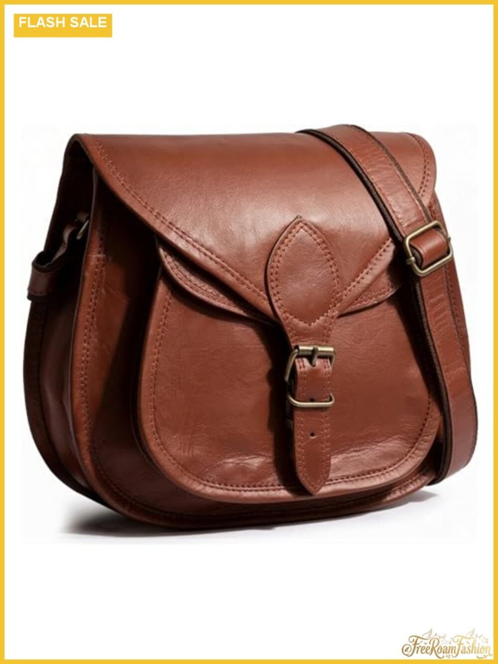Vintage Leather Crossbody Bag Women Satchel Travel Purse